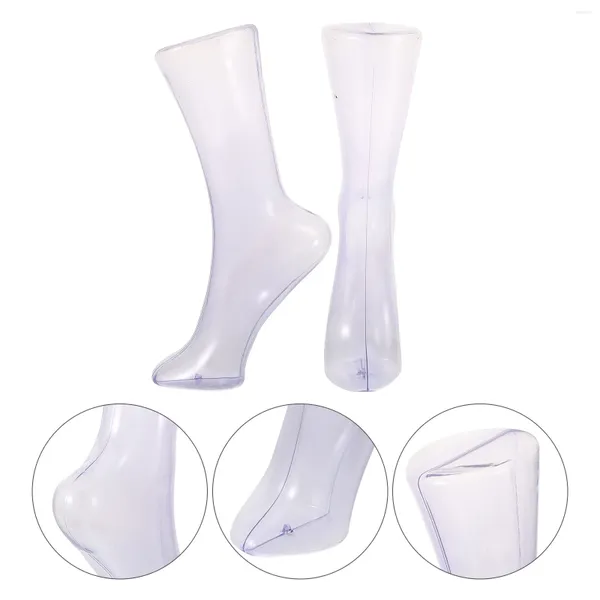 Dekorative Teller, 2 Stück, Socken, Kunststoff, transparent, Fußform, Display-Halter, Schaufensterpuppe, Fußkettchen, Modell, Schuh, gefälschte Männer und Frauen