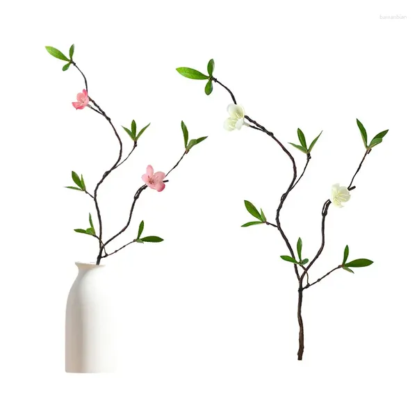 Fiori decorativi 1PC alto fiore di pesco artificiale ramo di un albero singolo simulazione floreale seta finta decorazione del giardino domestico