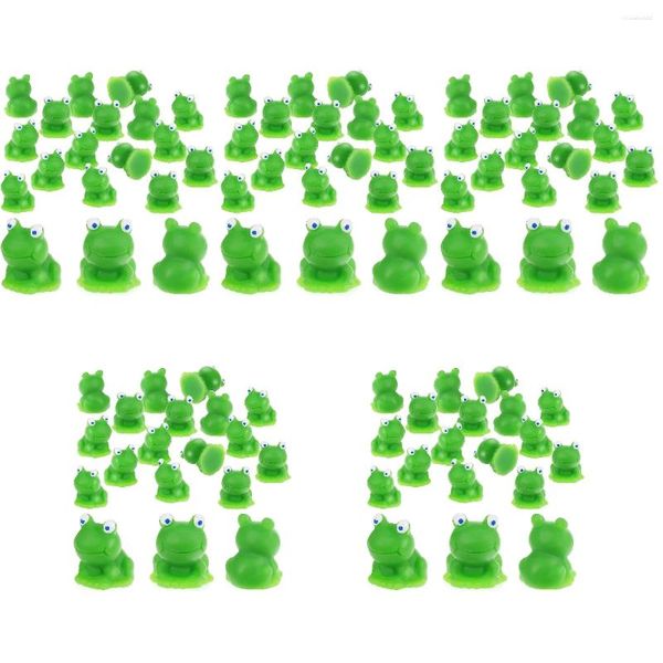 Mobili da campo 100 pezzi piccola rana artigianato in resina statue di paesaggio in miniatura ornamenti rane artificiali figurine piccolo modello da giardino