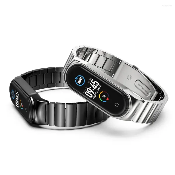 Bandas de relógio pulseira de metal para mi band 7 6 5 4 3 pulseira pulseira substituição inteligente xiaomi 8 304 aço inoxidável m8