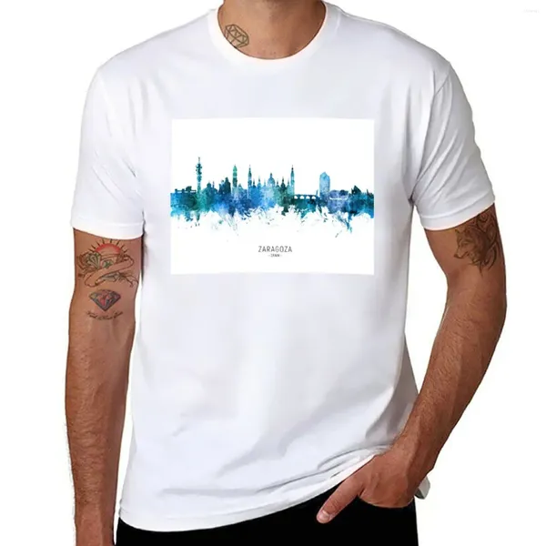 Canotte da uomo Saragozza Spagna Skyline T-shirt T-shirt Uomo per un ragazzo T-shirt sportiva Fan Edition Camicie divertenti da uomo
