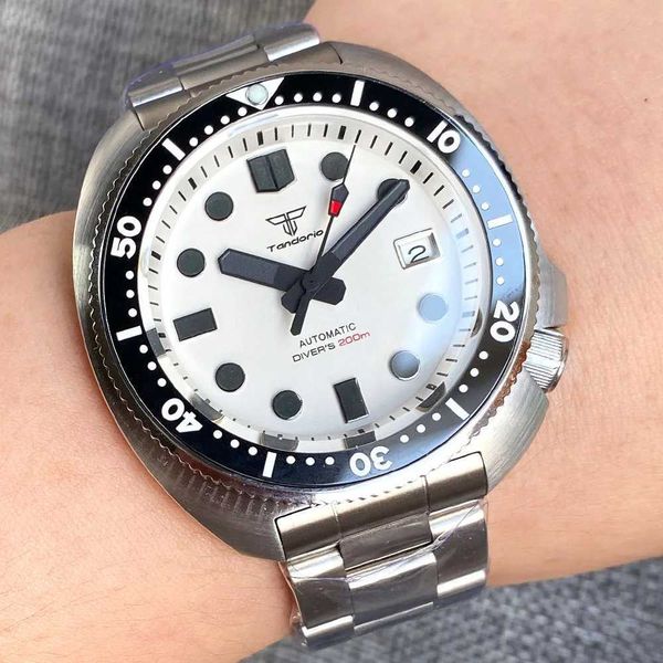 Outros relógios 30bar à prova d'água NH35 Turtle Professional Watch Diver Master Aço Automático Relógio de Pulso Homens 120Clicks Bezel 4.1 Crown Branco J240131