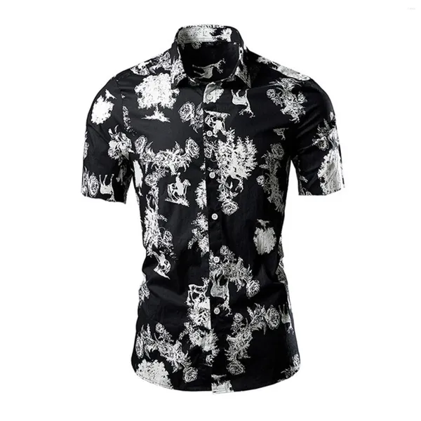 Мужские футболки, лето 2024, разноцветная жаккардовая рубашка с коротким рукавом, повседневная мужская футболка с цветочным принтом, большая и высокая футболка N B