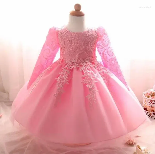 Mädchen Kleider Vintage Baby Kleid Nette Kleinkind Spitze Tüll Taufkleid Infant Prinzessin Taufe 1 Jahr Geburtstag Bebe Vestido