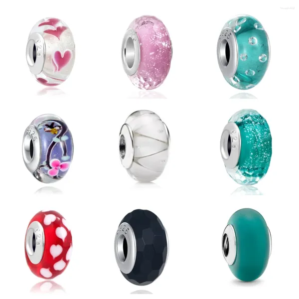 Pietre preziose sciolte 2024 Fai da te 925 Sterling Silver Glassa Bubble Glass Bead Fit Originale europeo Charms Collana braccialetto per le donne Moda