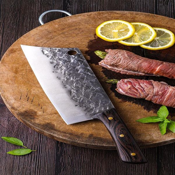 7 5 inç gyuto dövme lnife 5cr15 paslanmaz çelik lnife cleaver Çin kasap çatalları kamp el yapımı dilli şef lnife255k