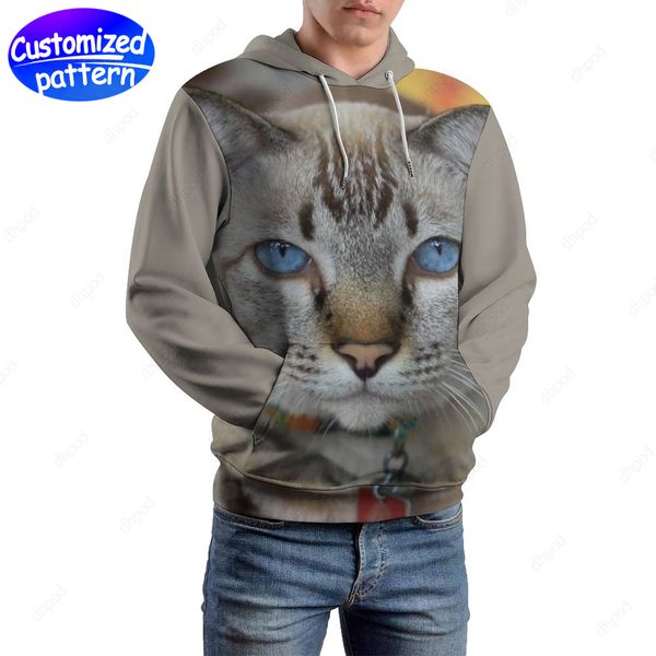 designer Uomo Felpe con cappuccio Felpe grigio gatto hip-hop rock Berretti con motivi personalizzati preppy casual Athleisure sport all'aperto con cappuccio all'ingrosso Abbigliamento uomo taglia grande s-5xl