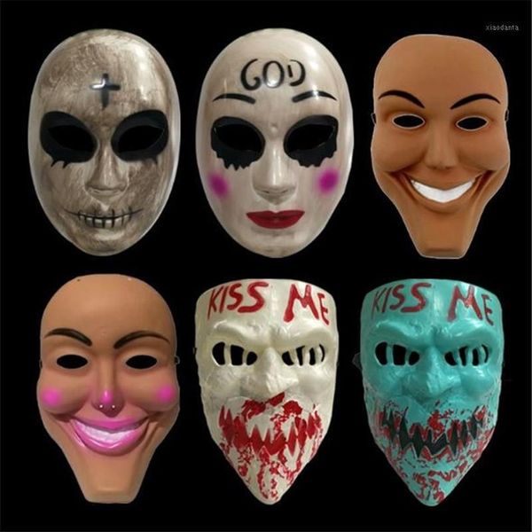 Halloween Purge Maske Gott Kreuz Scary Masken Cosplay Party Prop Sammlung Vollgesichts Gruselige Horrorfilm Maske Halloween Mask1203W