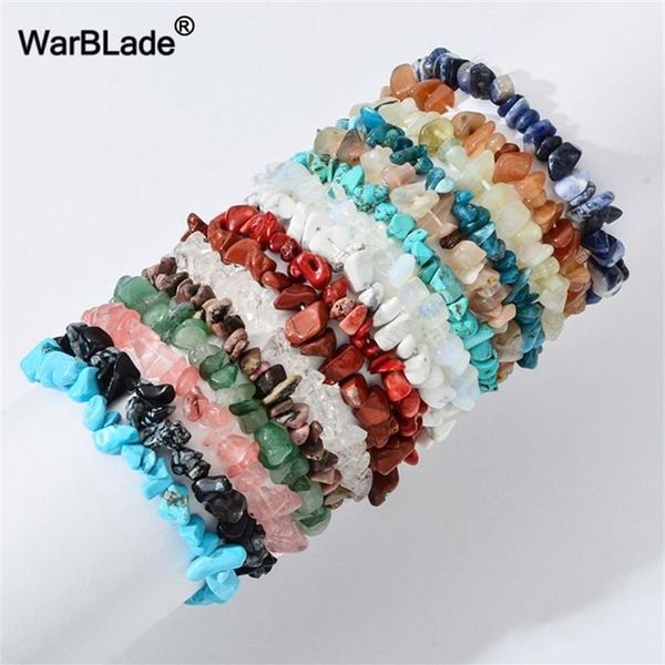 Bangle 10pcs Natural Gem Stone Pulseira Irregular Quartz Stretch Chip Beads Nuggets Ametista Pulseiras Pulseiras Mulheres Crystal Wrist2941