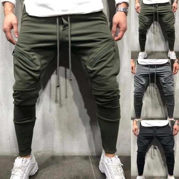 Calças Masculinas Casuais Homens Todos Combinam Anti-crack Comprimento Total Confortável Tocando Sweatpants