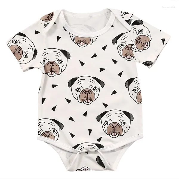 Pagliaccetti Lioraitiin Casual Born Infant Baby Boy Girl Abiti Stampa Animal Pagliaccetto Manica corta Tuta Vestiti Cucciolo