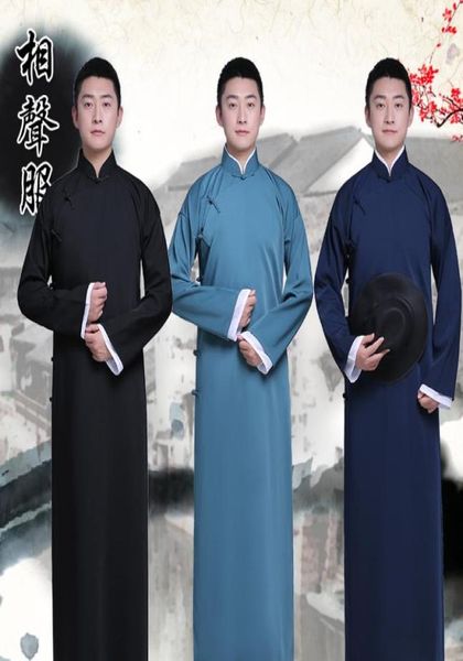 Neuankömmling männlich cheongsam chinesischen Stil Kostüm Baumwolle Mann Mandarin Jacke langes Kleid traditionelle chinesische Tang-Anzug Kleid ethnischen C7206608