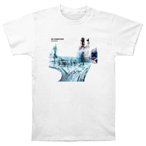 Homens camisetas Radiohead Ok Computador Camiseta Cd Lp Vinil Poster em arco-íris Thom Yorke Kid Uma Qualidade Impressa Casual Nova Marca T-shirt