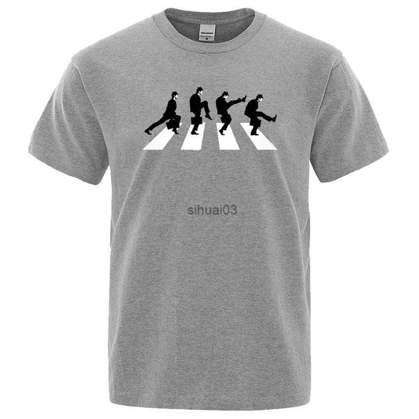 Herren-T-Shirts, Herren-T-Shirt, Monty Python The Ministry Of Silly Walks, T-Shirt, modisch, lustig, kurzärmelig, Baumwolle, übergroßes T-Shirt, Persönlichkeits-T-Shirt