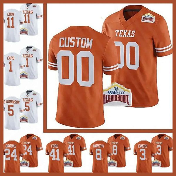 Texas Longhorns Camisa de futebol Quinn Ewers Bijan Robinson Arch Manning Xavier Digno Jaylan Ford Whittington CJ Baxter Jonathon Brooks J 43