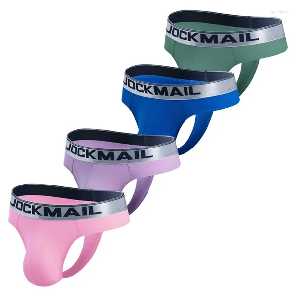 Cuecas jockmail mens roupa interior briefs algodão bordado cintura baixa 3d grande saco de volta vazio sexy sissy calcinha 2xl gay