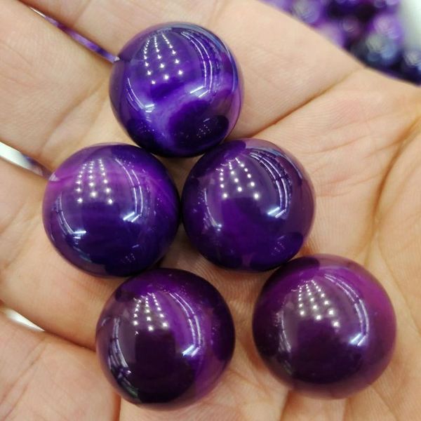 Estatuetas decorativas 2cm 2pcs Cristais Naturais Bola Pedras Preciosas Cura Reiki Wicca Chakra Ágata Pedras AURA Esfera Mineral Massagem Globo DIY