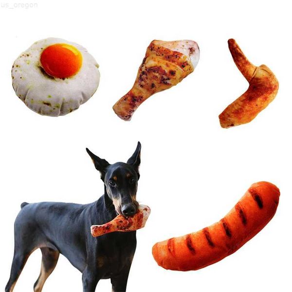 Игрушки для собак жует искусственную мясную пищу, плюшевая игрушка для собак с вокализацией и BB, называемая скрежетанием зубов, устойчивая к укусам, интерактивная игра