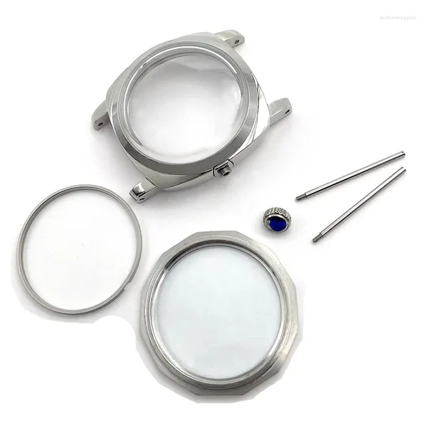 Kits de reparo de relógio 47mm 316l caixa polida de aço inoxidável para peças de movimento gaivota st3600 é adequado eta 6497 6498