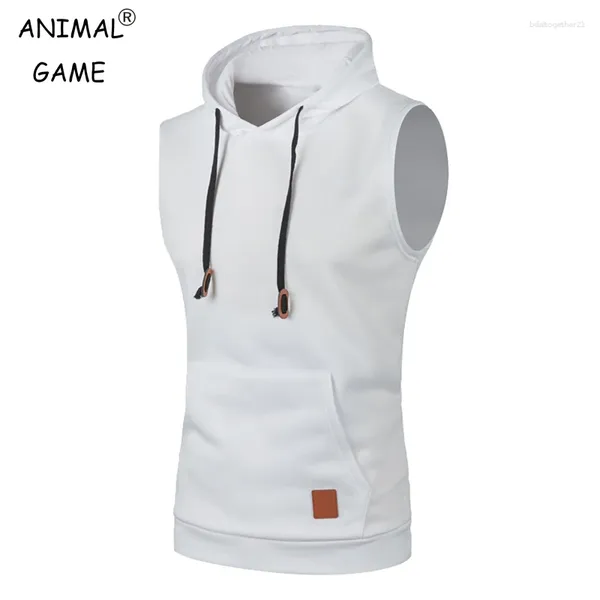 Herren-Tanktops, ärmellose Hoodies, modisch, lässig, mit Kapuze, Sweatshirt, Herren, Bodybuilding, Top, sportlich, Hemd, Weste, Weste, Fitnessstudio