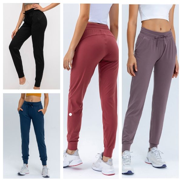 LU-2014 Damen-Yoga-Outfit, neue lässige, schnell trocknende, elastische Taille, All-In-One-Laufsporthose, Fitness, schmale und beinbindende Jogginghose