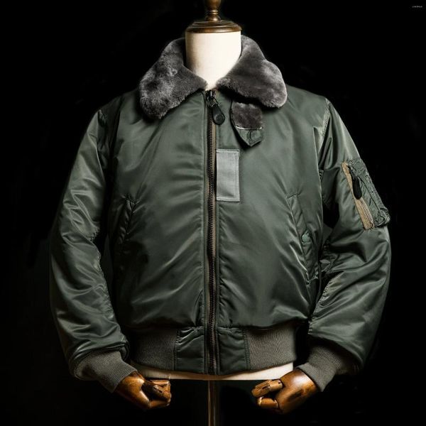 Herrenjacken B15D-0001 Große Größe Hochwertige Baumwolljacke Lässiger stilvoller Wollkragenfutter B15 Mantel