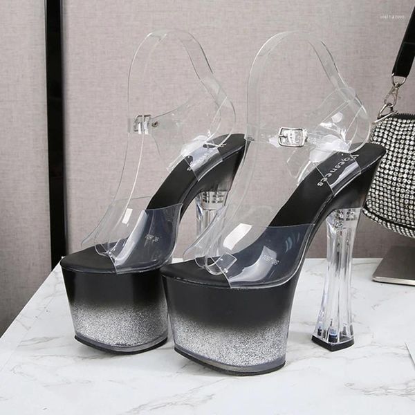 Sandali moda peek-toe tacco grosso donna concise scarpe con fibbia alla caviglia estate 2024 bianco alto