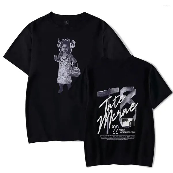 Мужские футболки Tate Mcrae Baby T8 North America Tour Merch, футболка с коротким рукавом и логотипом, женская и мужская летняя футболка