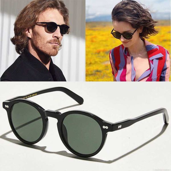 Óculos de sol redondos polarizados óculos de sol homem Johnny Depp óculos de sol mulher marca vintage acetato óculos de condução LEMTOSH óculos de visão noturna com caixa IFEP