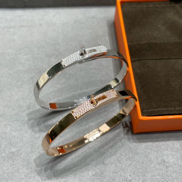 Bracciale di design, braccialetti di lusso, braccialetto con mezzo diamante, naso di maiale pieno di diamanti, pieno di stelle, braccialetto con chiusura, braccialetto di coppia