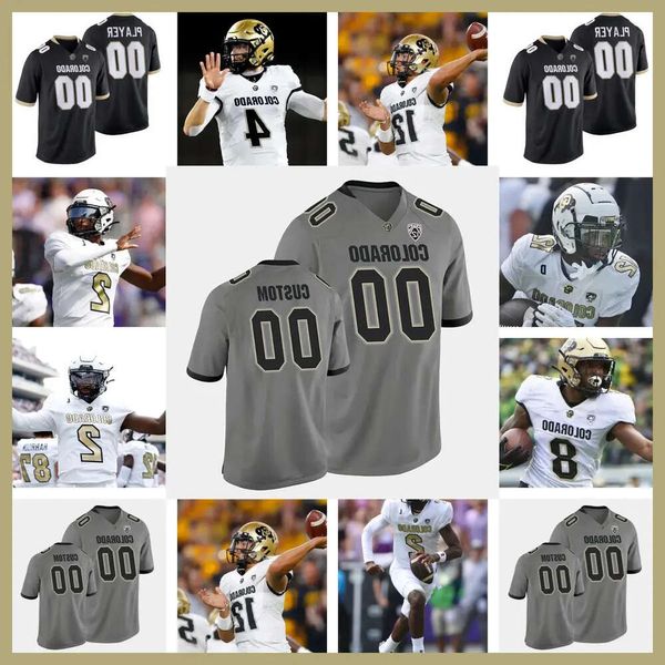 2024 Custom Colorado Buffaloes Shedeur Sanders Travis Hunter Shilo Sanders Dylan Edwards Xavier Weaver Jimmy Horn Jr Alton Mccaskill Männer 13