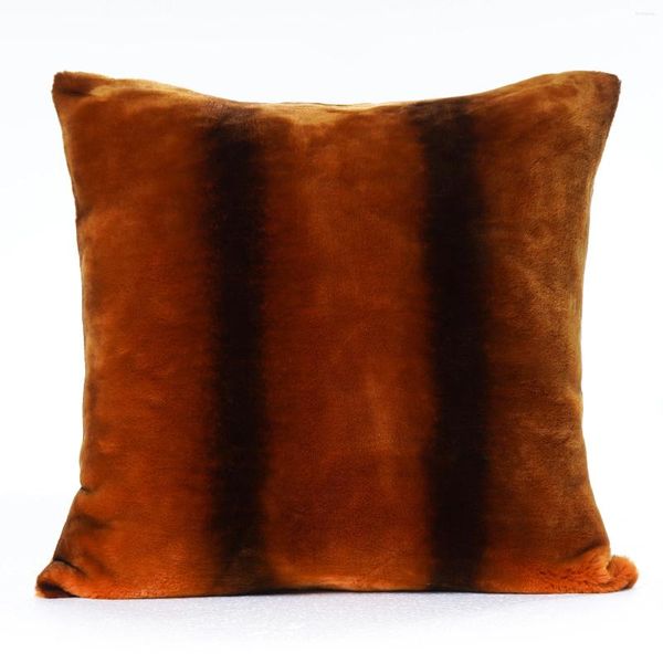 Travesseiro macio longo pele fofo sofá fronha de pelúcia quadrado capa de luxo ins casa quarto decorativo inverno 45x45cm