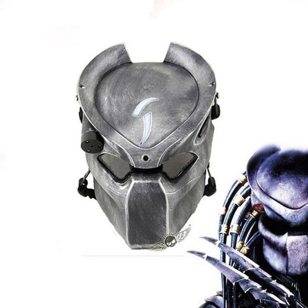 Alien Vs Predator Lupo solitario con lampada Outdoor Wargame Tattico Full Face CS Halloween Party Cosplay Maschera horror Y200103266G