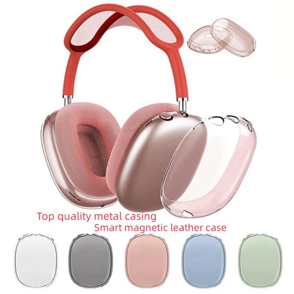 Per AirPods Max Cuffie Bluetooth Auricolari Accessori AirPods Auricolari wireless Custodia in metallo di alta qualità Airpod Max Auricolare Custodia protettiva antigoccia in silicone