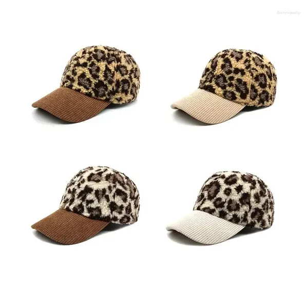 Bola bonés outono inverno veludo leopardo impressão quente casquette boné de beisebol ajustável ao ar livre snapback chapéus para homens e mulheres 240