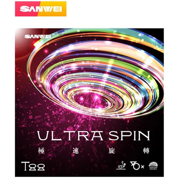 SANWEI T88 ULTRA Spin Резиновые накладки для настольного тенниса, полулипкие скоростные тренировочные шипы, оригинальная губка для пинг-понга 240122