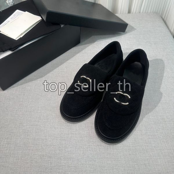 Scarpe firmate Donna Sandalo con plateau scorrevole Mocassini di lusso Mocassino in pelle nera