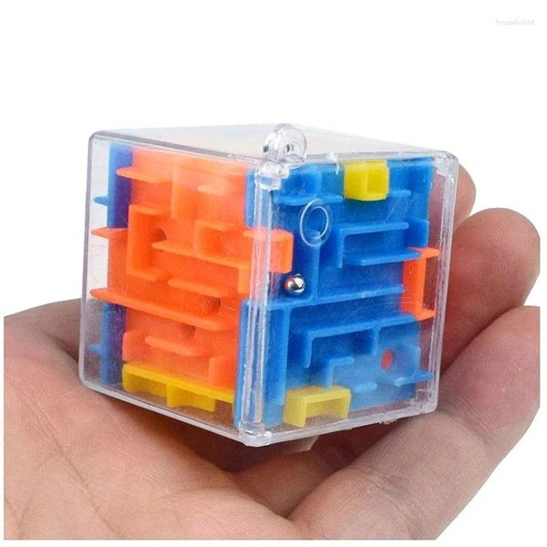 Gemälde 3D Labyrinth Zauberwürfel Sechsseitiges transparentes Puzzle Geschwindigkeit rollende Kugel Würfel Spielzeug für Kinder Stressabbau