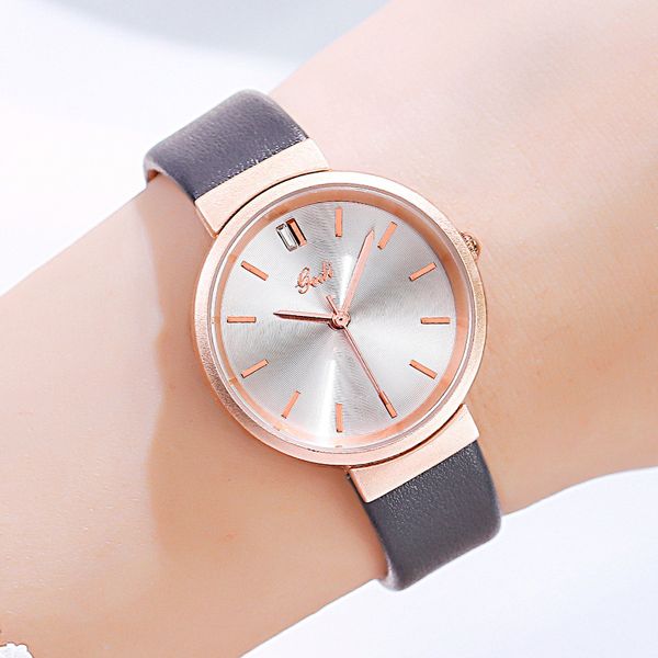 Womens Watch Fashion Light Light Luxury High Sense Quartz Belt impermeabilizado P0