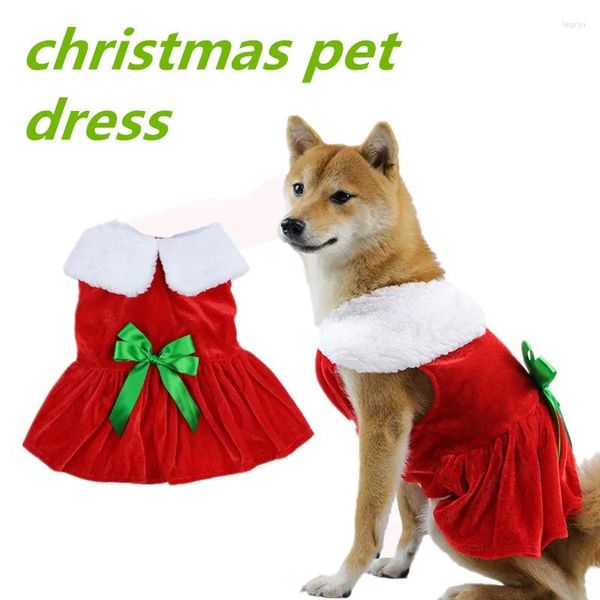 Abbigliamento per cani Abito natalizio Gonna morbida per le celebrazioni Inverno caldo peluche Cucciolo Abiti da principessa Cosplay Festival Vestiti per animali domestici