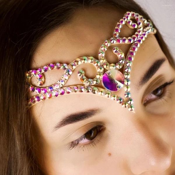 Fermagli per capelli Stonefans AB strass a forma di V catena sulla fronte fascia per capelli gioielli per le donne festa tiara di cristallo accessori da sposa