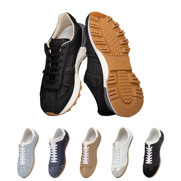 Mulher homem Moral Margiela Plataforma Sapatos casuais Daddy Maison Suede Designer Loafer Designer ao ar livre Run Run MM6 Borracha Sole Sneaker Leather Nylon Tamanho