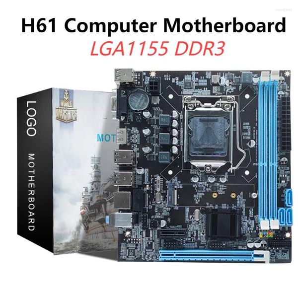 Placas-mãe computador placa-mãe h61 16gb micro-atx desktops mainboard lga1155 soquete i3/i5/i7 cpu suporte 2 x ddr3 4 sata 2.0 para escritório