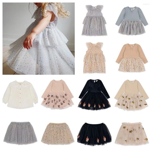 Платья для девочек Платье для девочек 23 KS Одежда для малышей Милая юбка принцессы с блестками вишневого цвета для торта Наряд