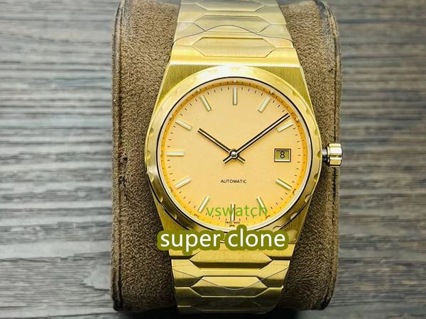 V9 fábrica relógio mecânico 2455 movimento diâmetro 37mm espessura 8mm mostrador dourado tira de aço inoxidável cristal de safira