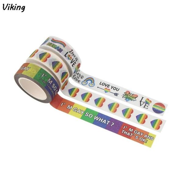 G1257 15mmx5m fita washi amor homossexual fosco fita adesiva arco-íris mascaramento para adesivos scrapbooking diy stationery218b