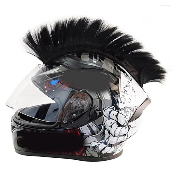 Capacetes de motocicleta Mohawk Cuttable Capacete Decoração Peruca Destacável Pruiken Kleurrijke Hanekam Motocross Suprimentos de cores brilhantes