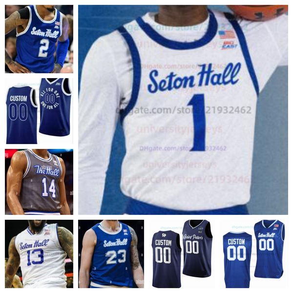 Seton Hall Jersey de basquete NCAA camisa costurada Qualquer nome Número Homens Mulheres Juventude Bordado David Gabriel Addae-Wusu Kadary Richmond Hutchins-Everett