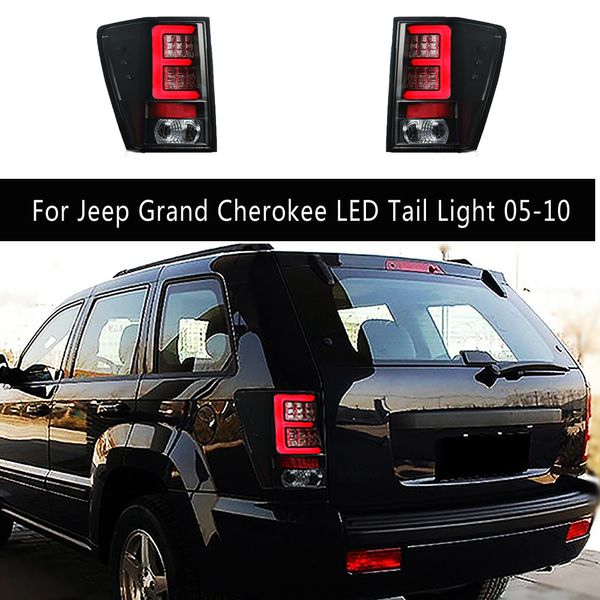 Acessórios do carro da lâmpada traseira streamer sinal de volta para jeep grand cherokee led luz da cauda 05-10 freio reverso estacionamento luzes de corrida
