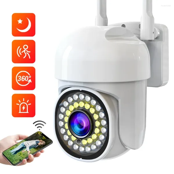 Inteligente 5mp wifi câmera ip ao ar livre rastreamento automático 1080p cor ir visão noturna segurança cctv cam funciona com google casa alexa